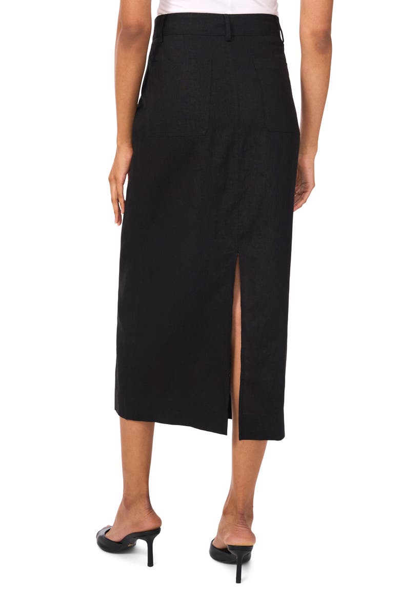 Patch Pocket Midi Skirt, Alternate, color, RICH BLACK