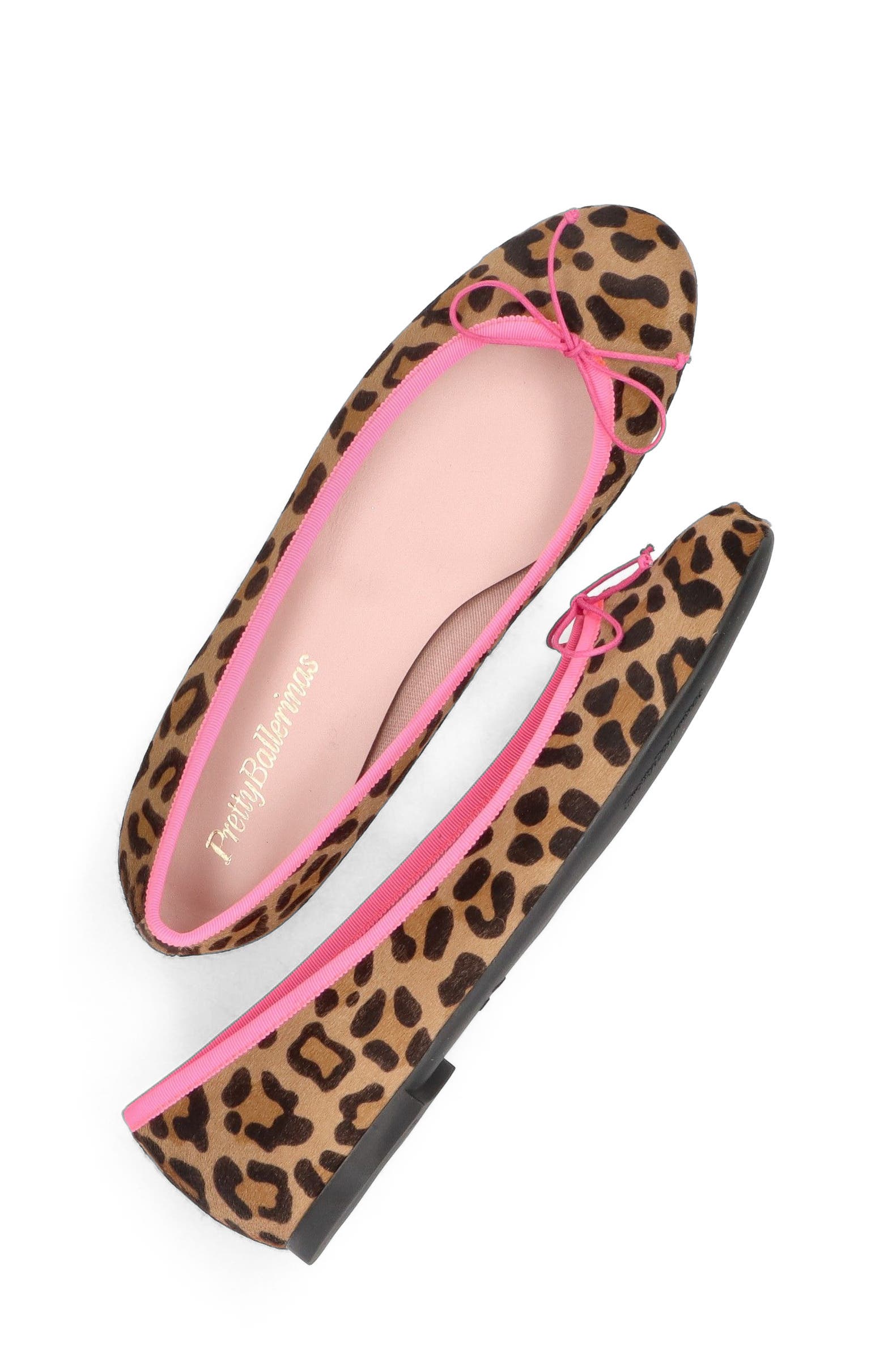 Pretty Ballerinas Round Toe Leopard Ballet Flat, Alternate, color, Black