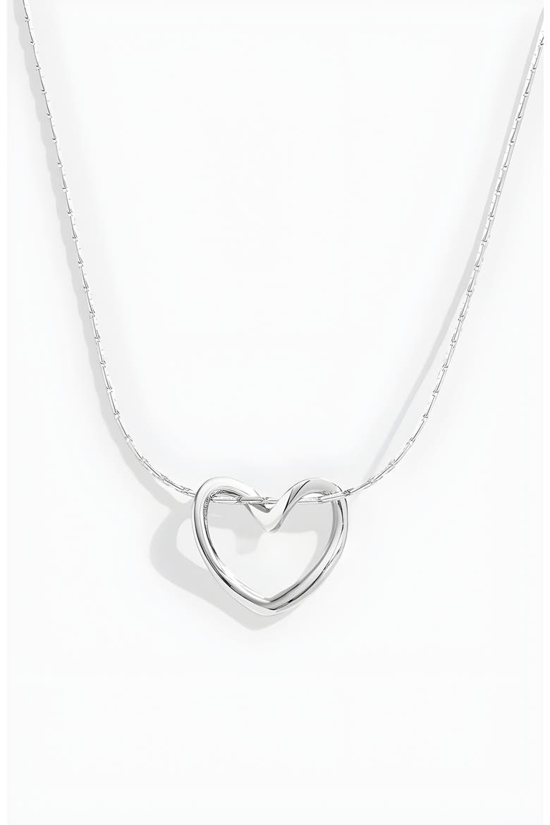 Open Heart Necklace, Main, color, Silver