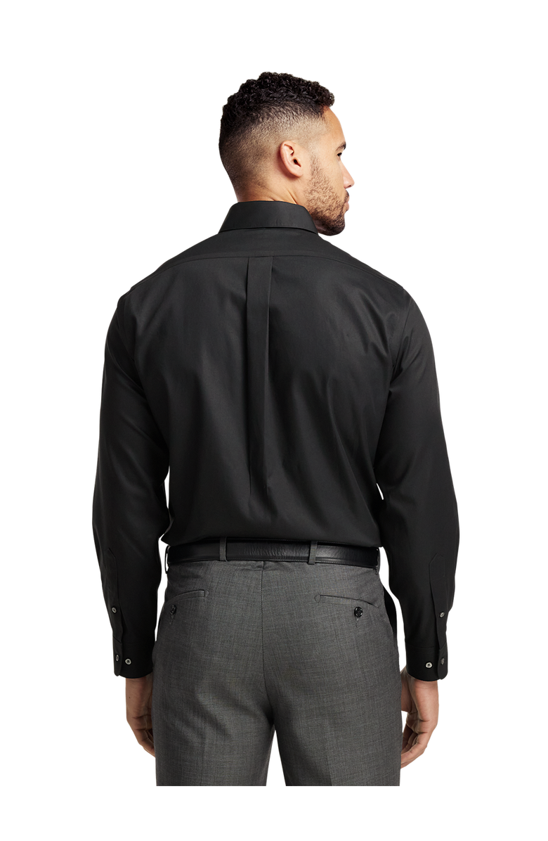 Paul Fredrick Slim Fit Non-iron Cotton Pinpoint Solid Button Down Collar Dress Shirt, Alternate, color, Black