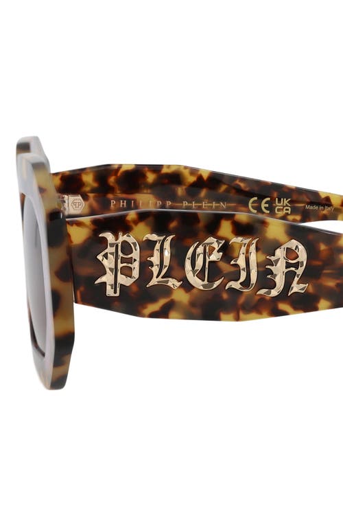 Philipp Plein Tortoiseshell Square-frame Acetate Sunglasses With Saddle Nose Bridge In Brown