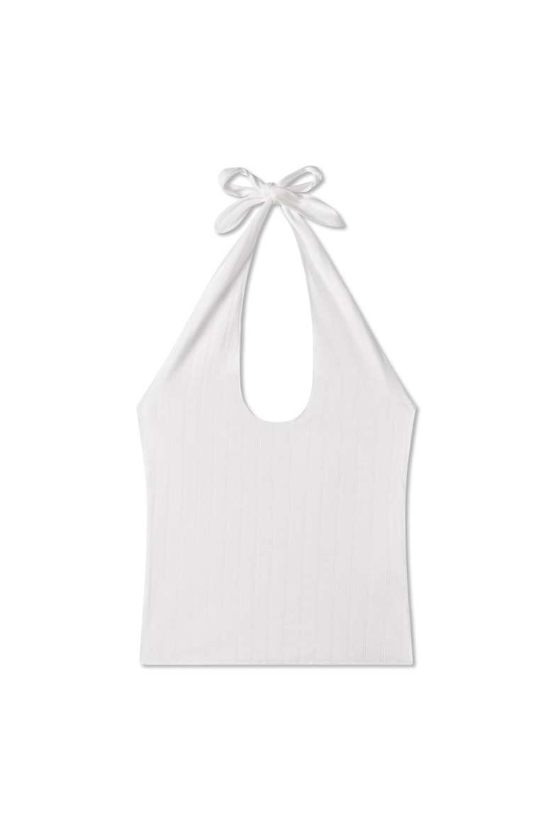 Pauline Pointelle Halter Top, Main, color, COCONUT