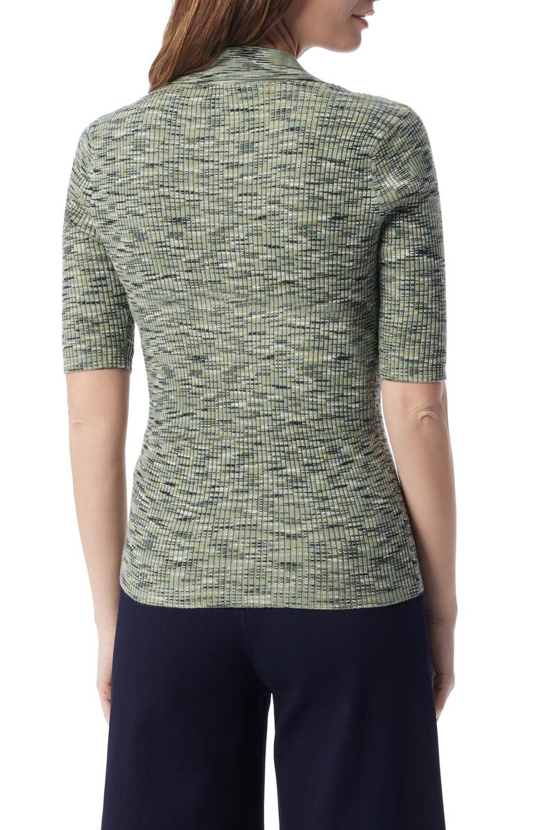 DO by Dee Ocleppo Cleo Space Dye Rib Polo Sweater, Alternate, color, Cypress Multi