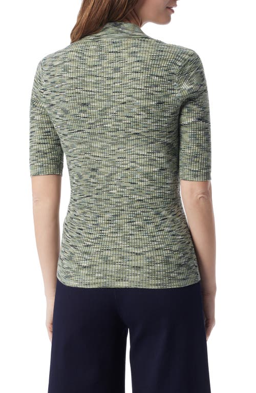 Do By Dee Ocleppo Cleo Space Dye Rib Polo Sweater In Green