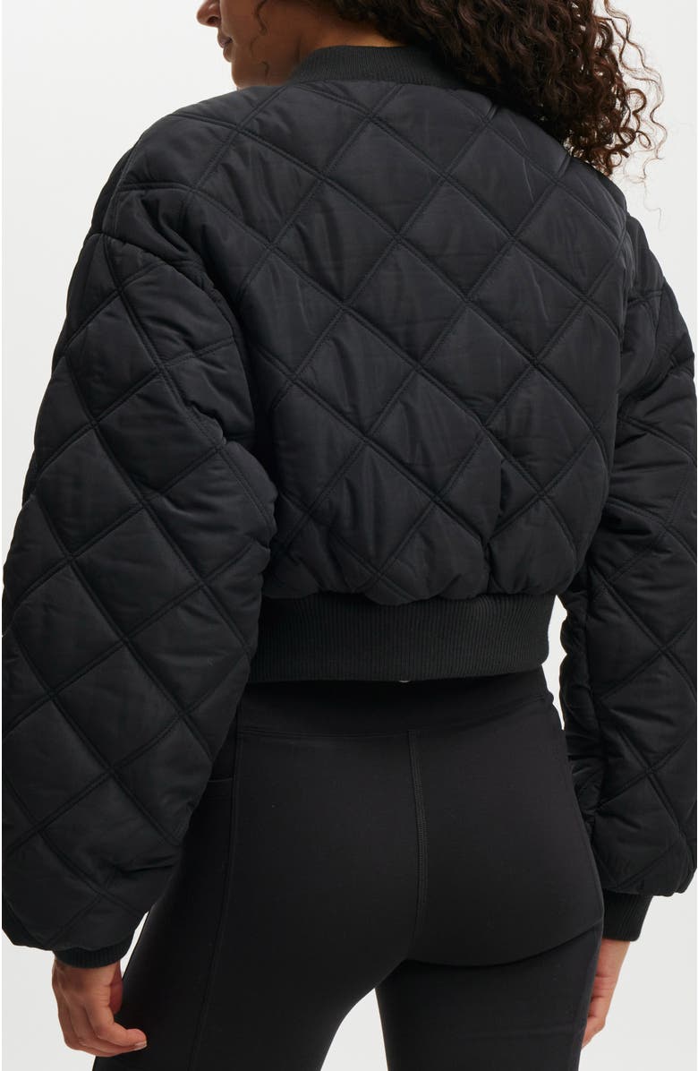 COTTON ON BODY Women's Active Quilted Rib Bomber Jacket, Alternate, color,