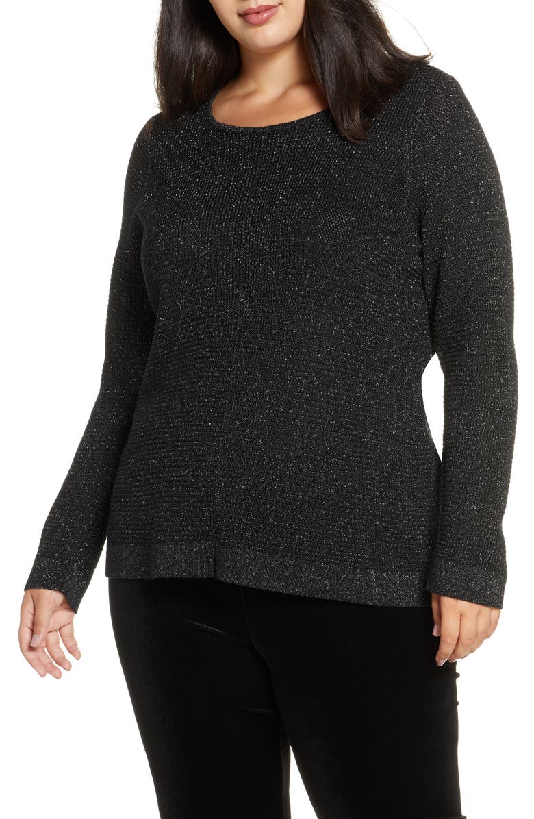 Eileen Fisher Shimmer Merino Wool Blend Top, Main, color,