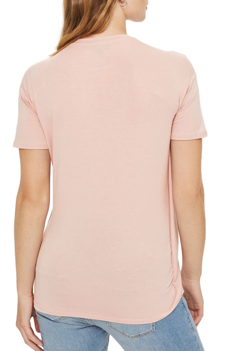 Topshop Short Sleeve Drape Maternity/Nursing Tee, Alternate, color,