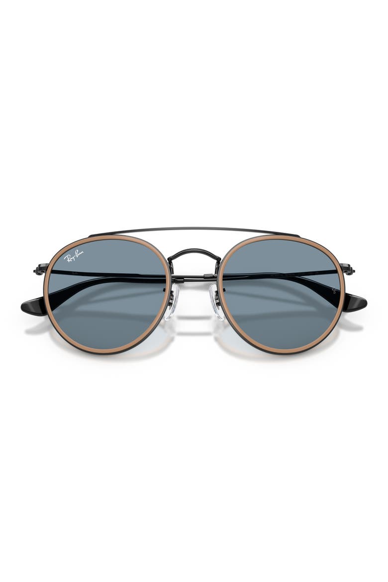 51mm Aviator Sunglasses, Alternate, color, BLACK / BLUE