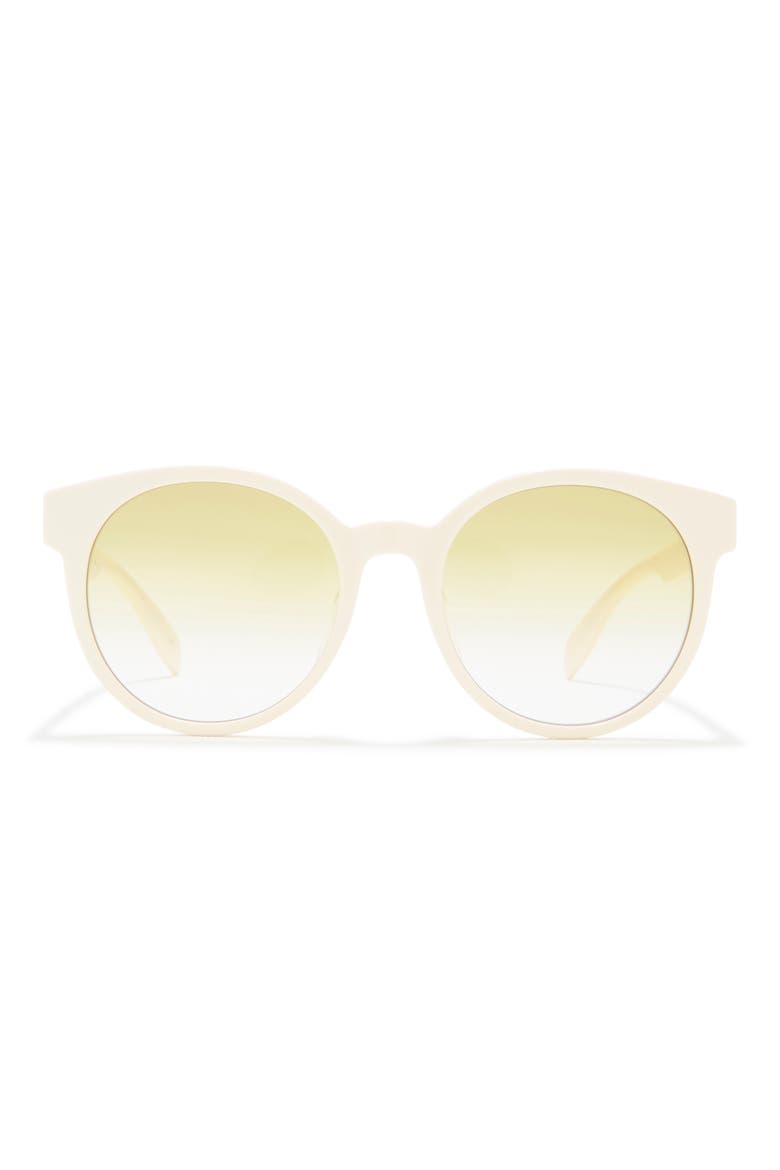 55mm Gradient Round Sunglasses, Main, color, WHITE WHITE YELLOW