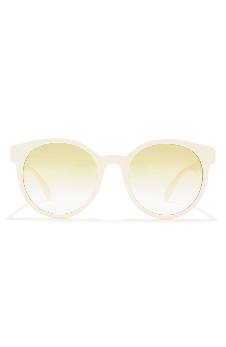 McQueen 55mm Gradient Round Sunglasses, Main, color, White White Yellow