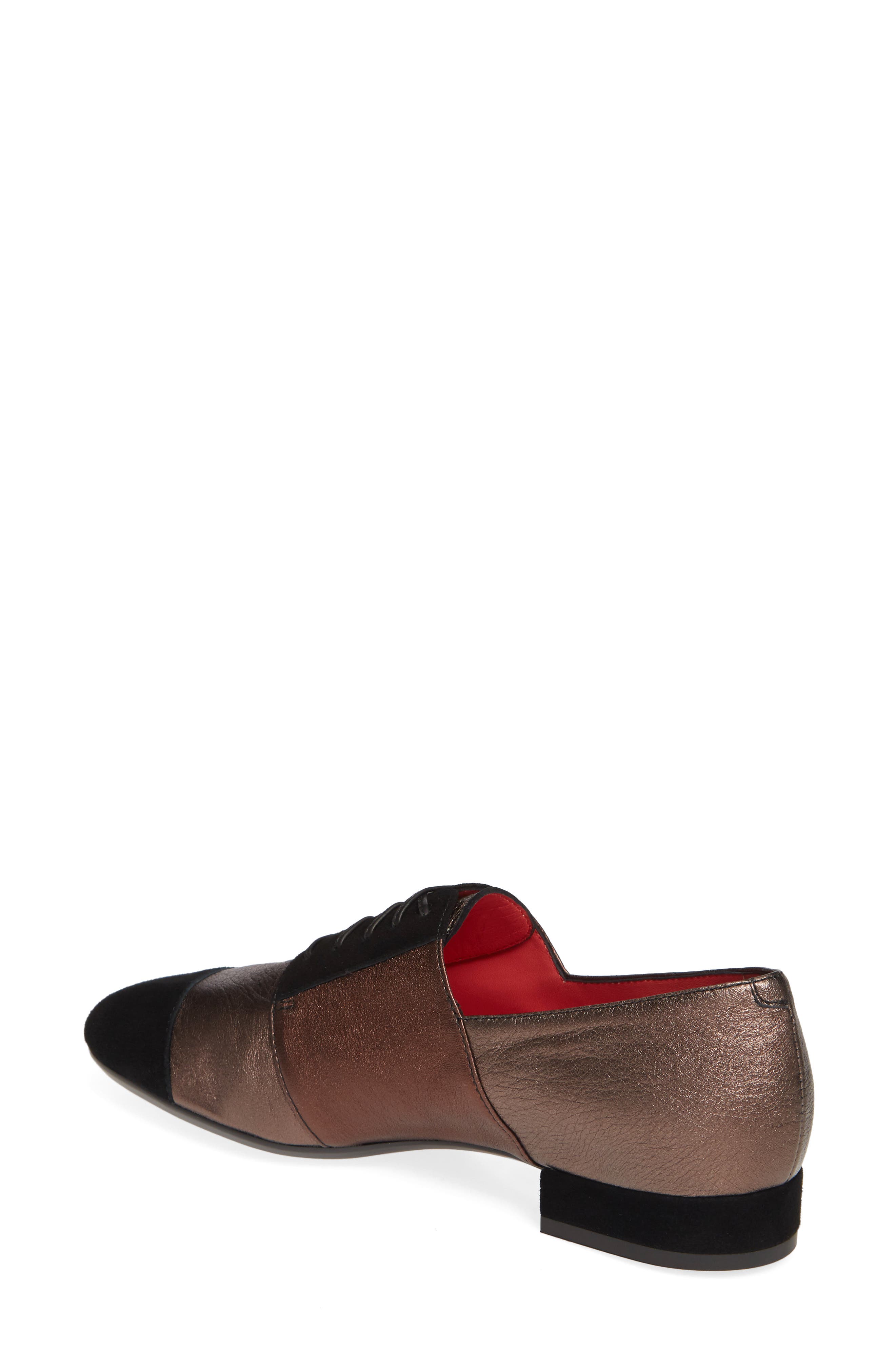 Pas de Rouge Daria Metallic Cap Toe Derby, Alternate, color, 