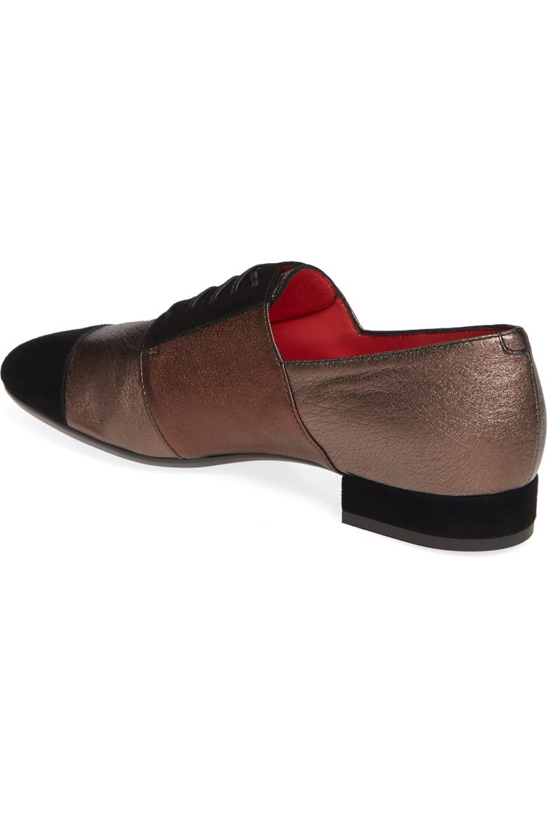 Pas de Rouge Daria Metallic Cap Toe Derby, Alternate, color,