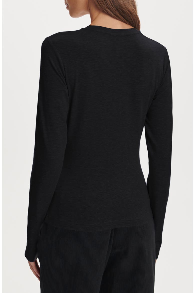Edna Fitted Long Sleeve T-Shirt, Alternate, color, BLACK