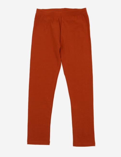 Leveret Girls Cotton Leggings, Solid Colors In Orange