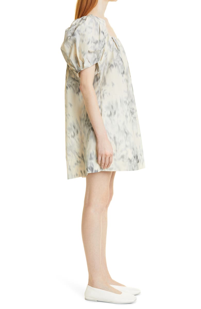 Rebecca Taylor Floral Babydoll Dress, Alternate, color, Silver Combo