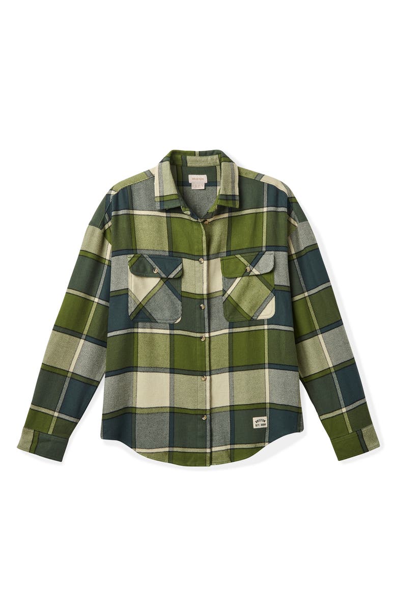 Brixton Bowery Plaid Flannel Button-Up Shirt, Main, color,