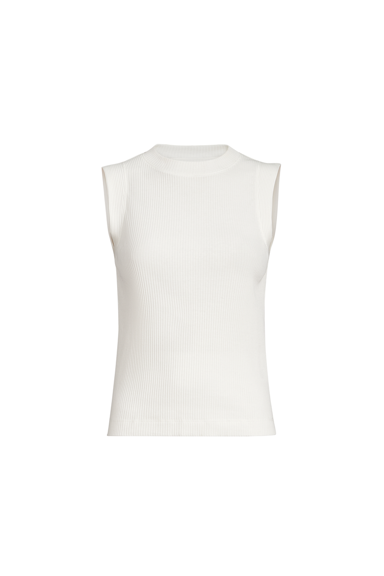 Ribbed jersey top, Alternate, color, Ivory