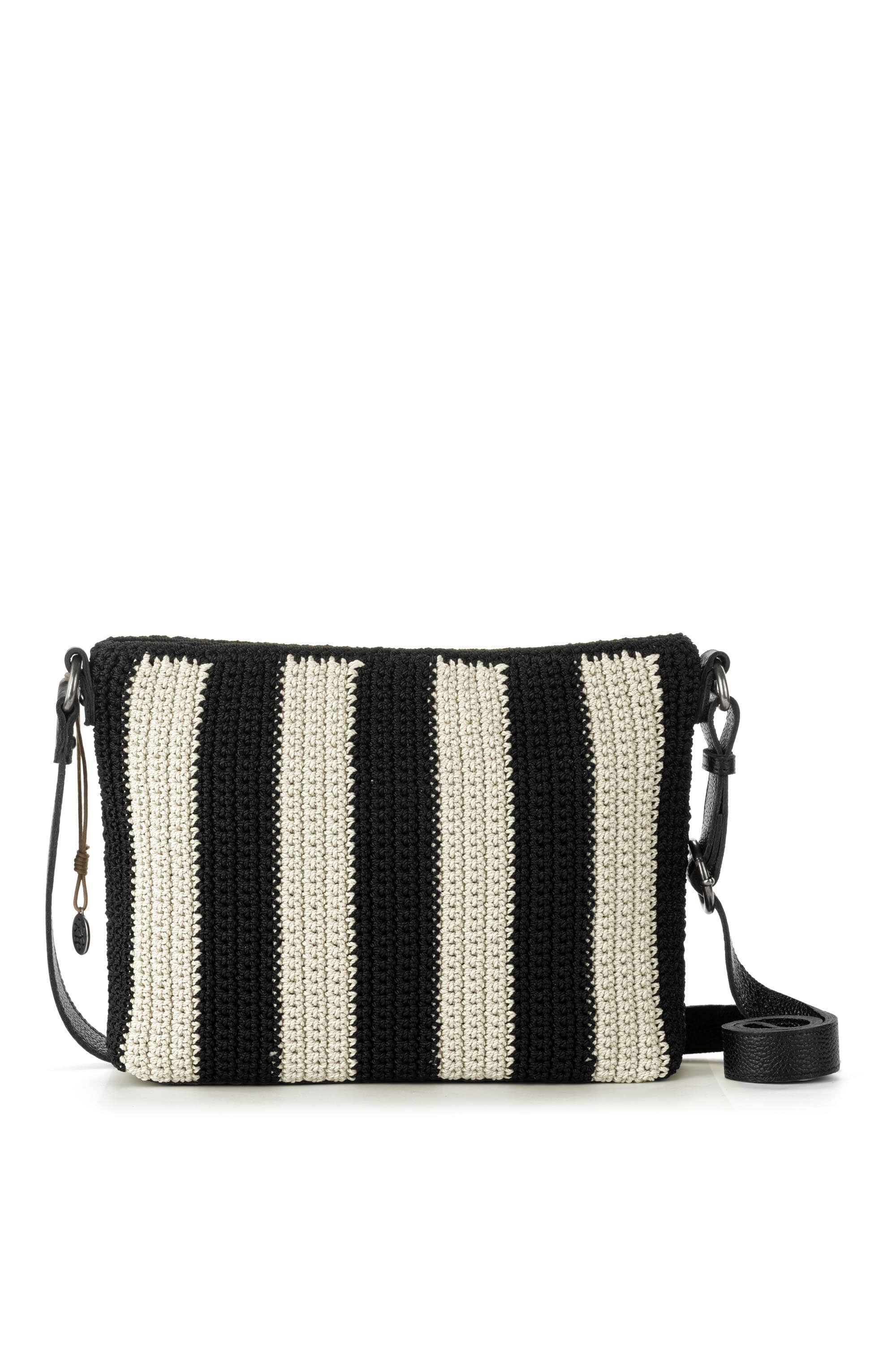 The Sak Melrose Crossbody Crochet Bag, Alternate, color, Black Stripe