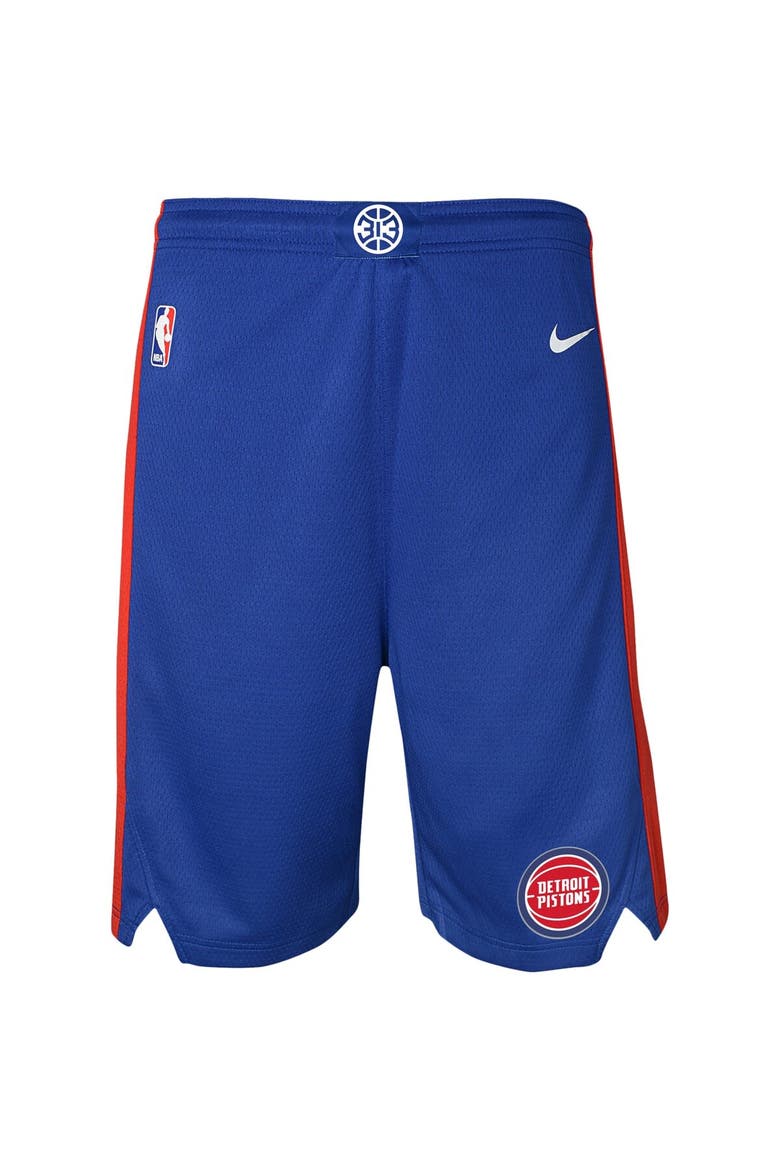 Youth Nike Blue Detroit Pistons Icon Edition Mesh Performance Swingman Shorts, Alternate, color, Blue