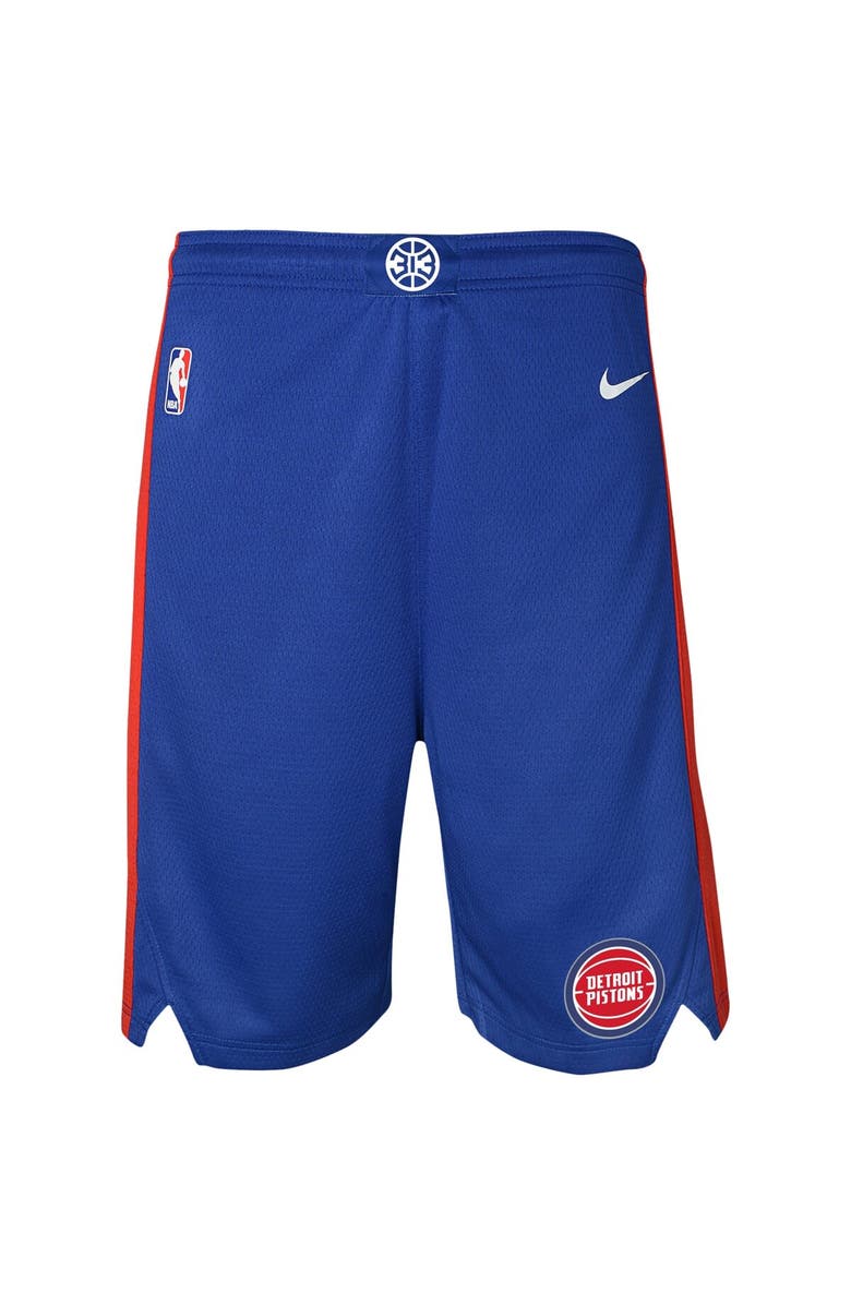 Nike Youth Nike Blue Detroit Pistons Icon Edition Mesh Performance Swingman Shorts, Alternate, color, 