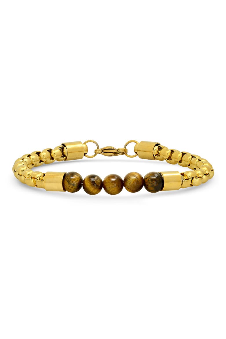 Circle Linked Stone Bracelet, Main, color, YELLOW-BROWN