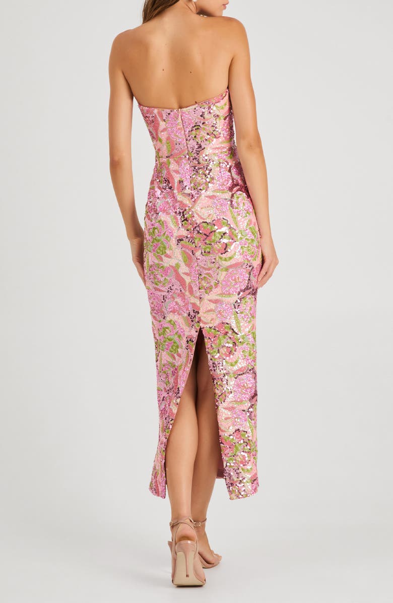 HELSI Monique Sequin Strapless Gown, Alternate, color, Pink/ Green Floral