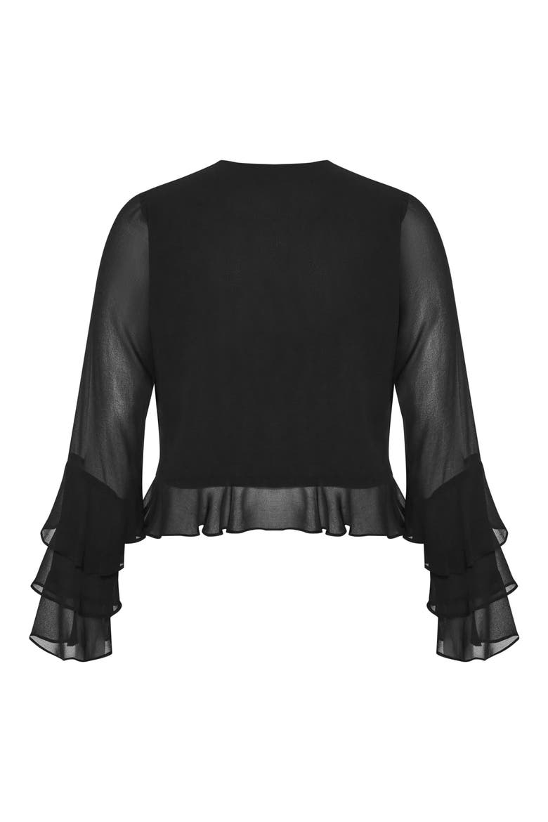 Trixie Ruffle Peplum Top, Alternate, color, BLACK