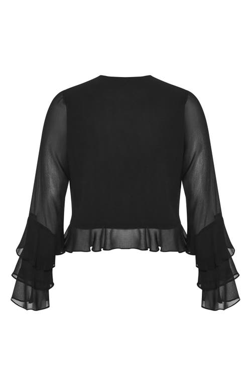 City Chic Trixie Ruffle Peplum Top In Black