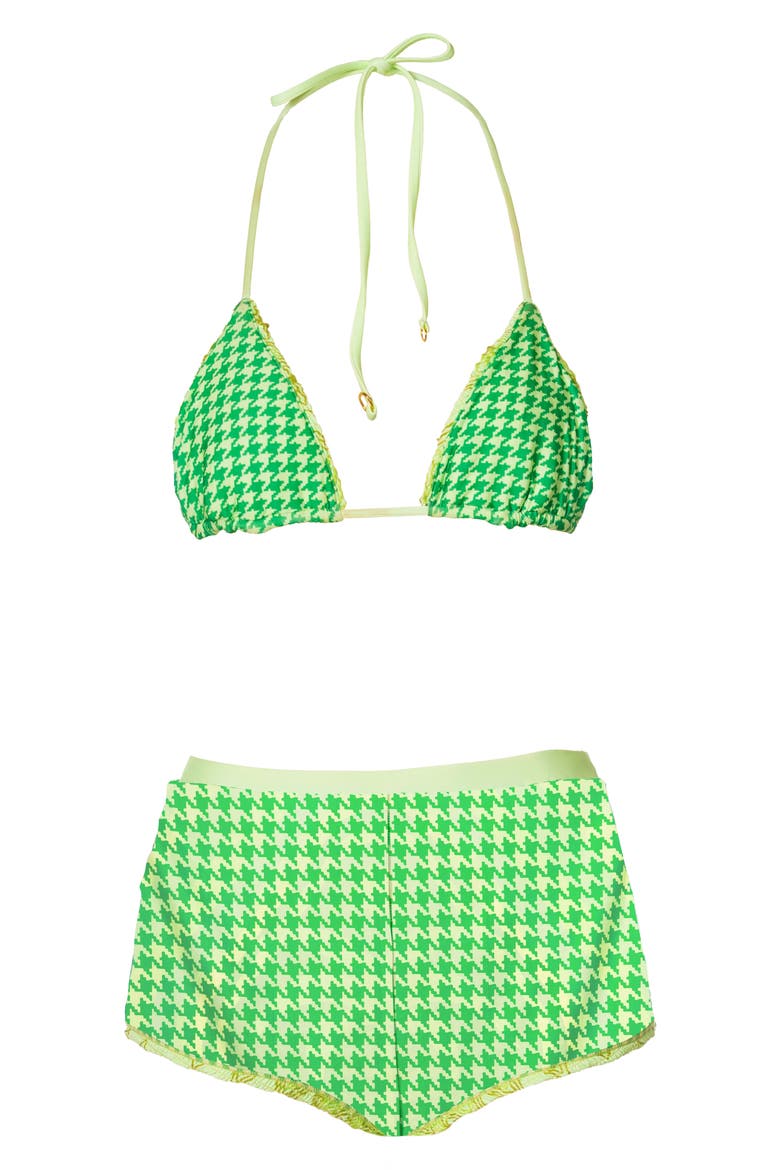 Green Symphony Caryn High Waist Swim Shorts, Alternate, color, LT/ PASTEL GREEN