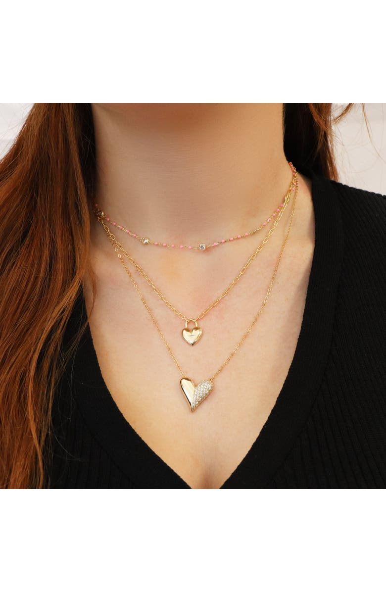 The Lovery Fine Jewelry Pink Bead CZ Chain Necklace, Alternate, color, 