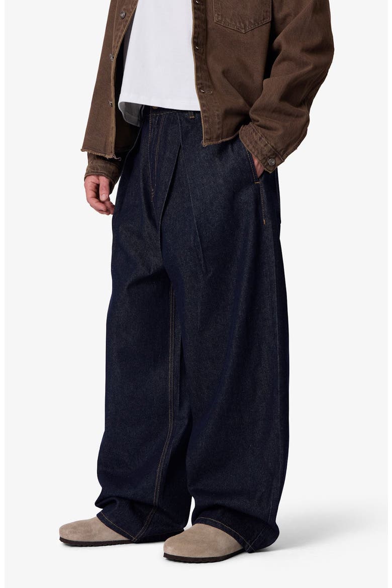 Pleated Baggy Wide Leg Jeans, Alternate, color, RINSED INDIGO