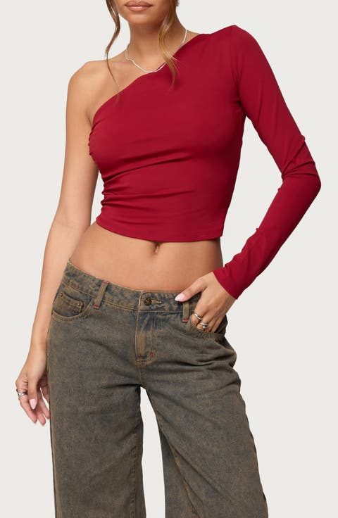 Mila Asymmetric Open Back Crop Top