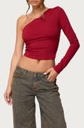 EDIKTED Mila Asymmetric Open Back Crop Top