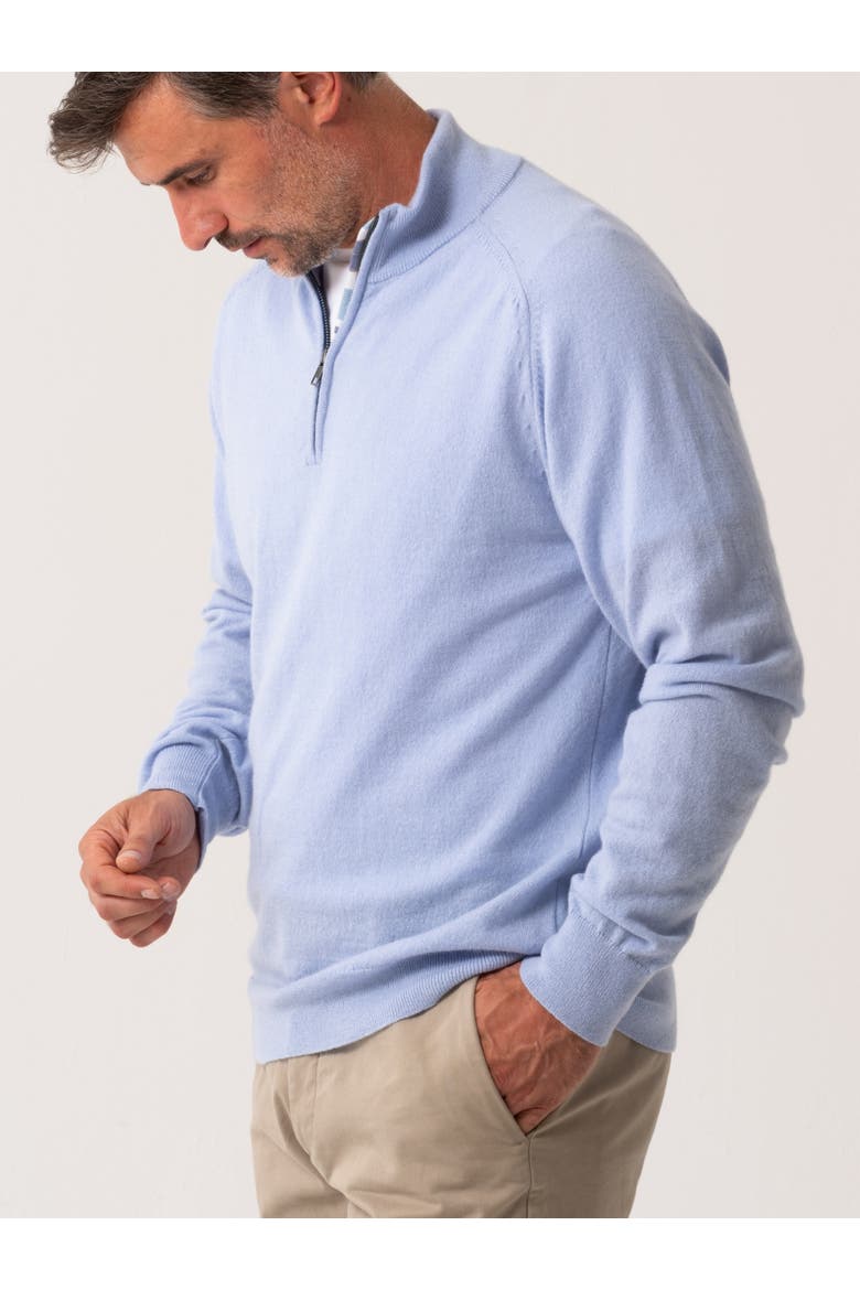 Cashmere Quatre Zip Sweater, Alternate, color, Light Blue