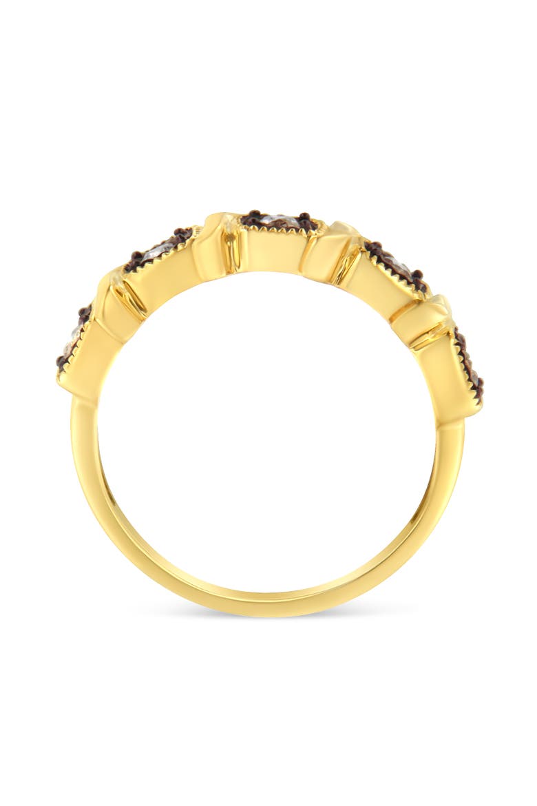 10K Yellow Gold Over Silver Miracle-Set 1/4 Cttw Diamond 5-Stone Ring Band, Alternate, color, Yellow Gold over Silver