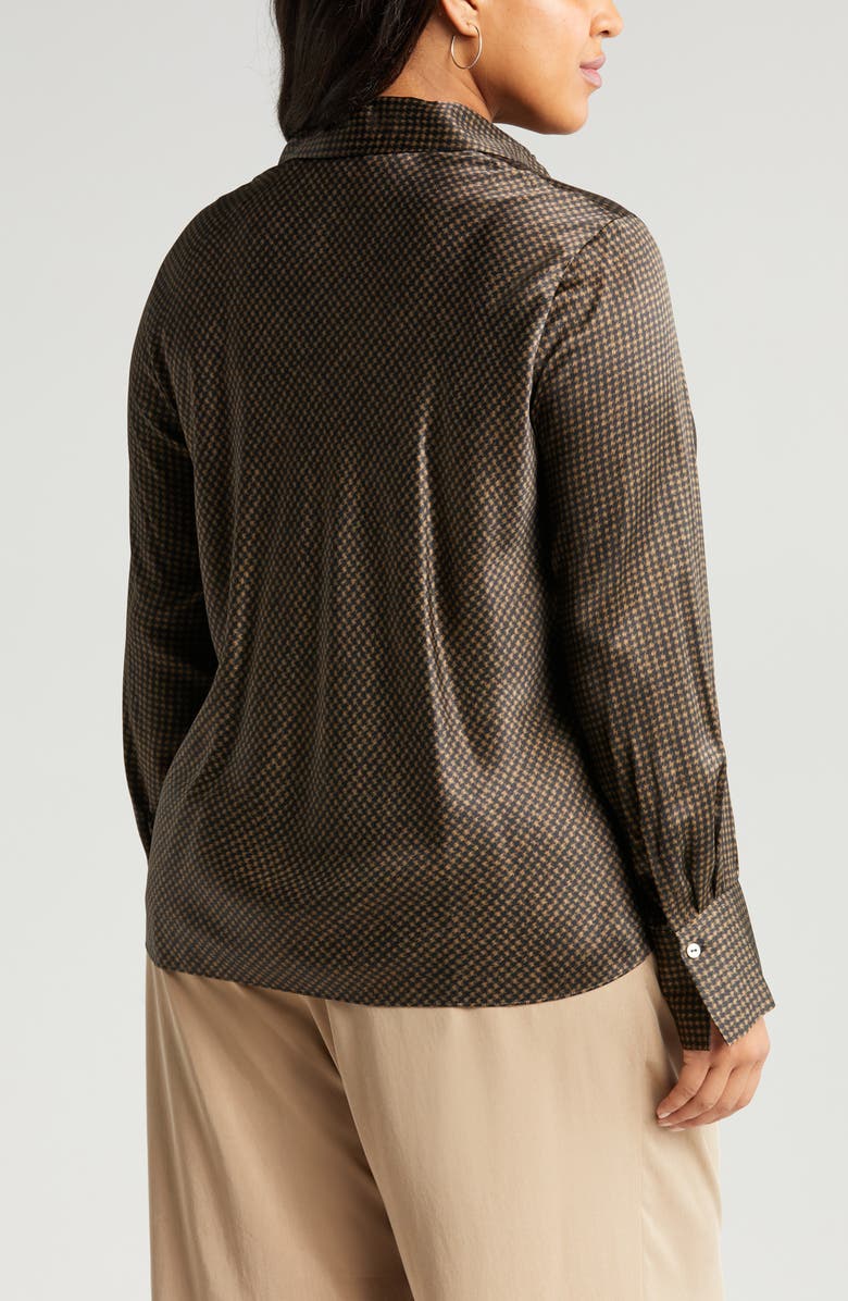 Vince Houndstooth Silk Shirt, Alternate, color,