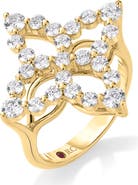 Roberto Coin Tapered Princess Flower Diamond Ring
