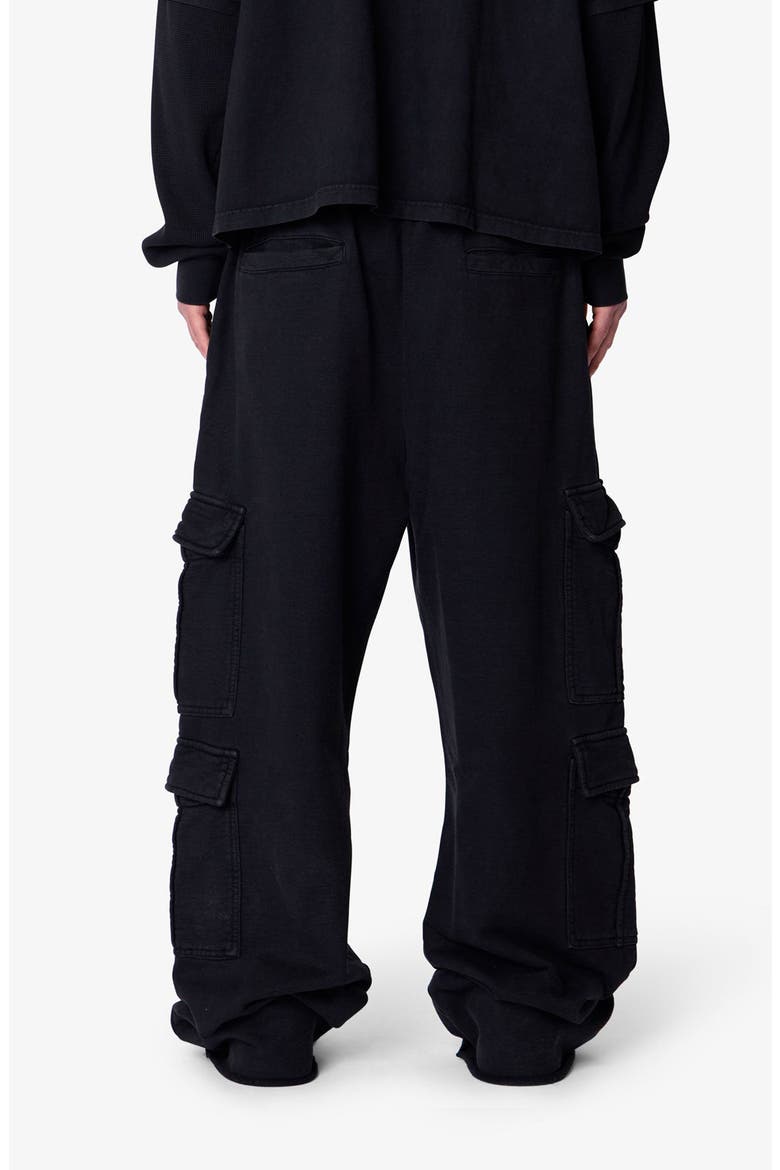 Ultra Baggy Cotton Flece Cargo Sweatpants, Alternate, color, VINTAGE BLACK