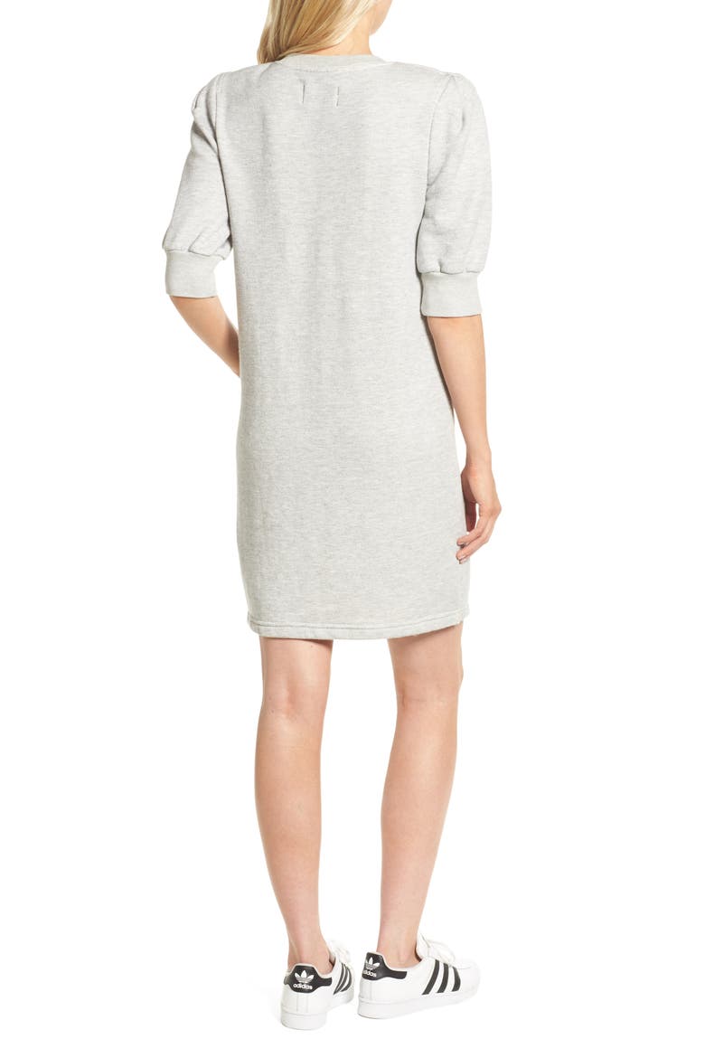 The Pleat Sweatshirt Dress, Alternate, color, LIGHT HEATHER GREY TERRY
