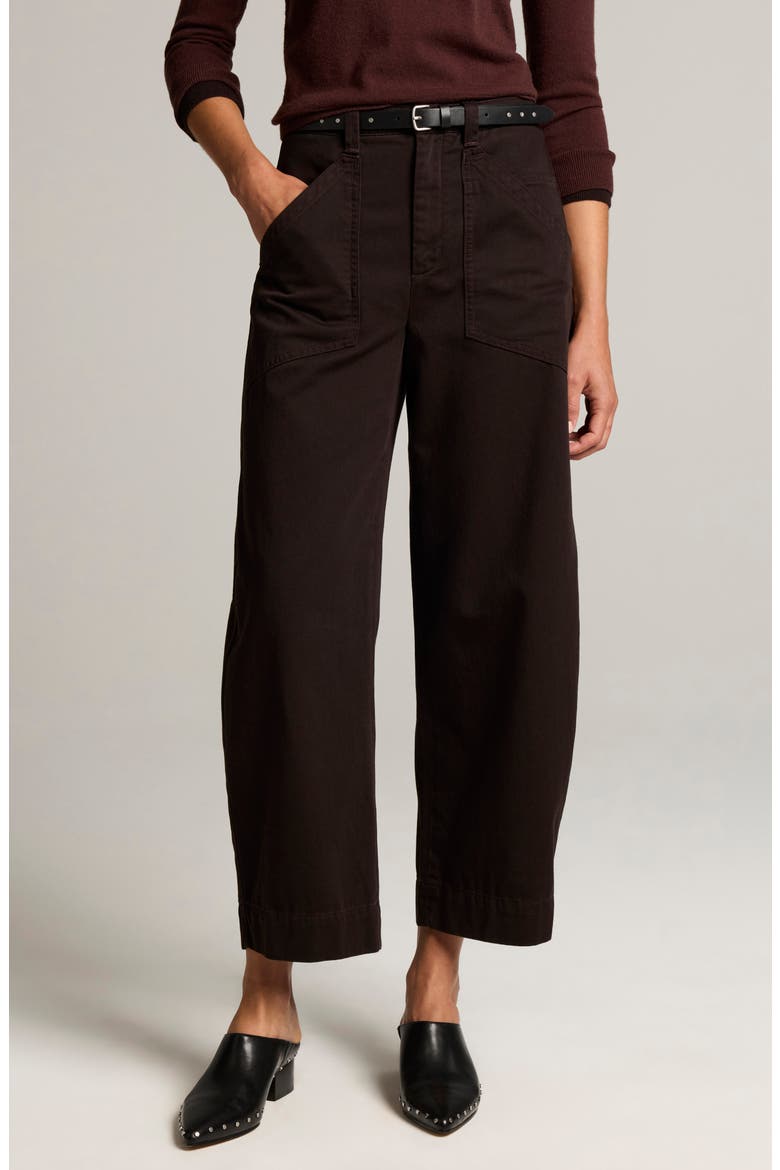 Washed Cotton Mid Rise Utility Pants, Alternate, color, CINDERWOOD