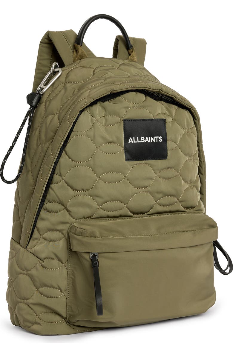 AllSaints Carabiner Quilt Recycled Nylon Backpack, Alternate, color,