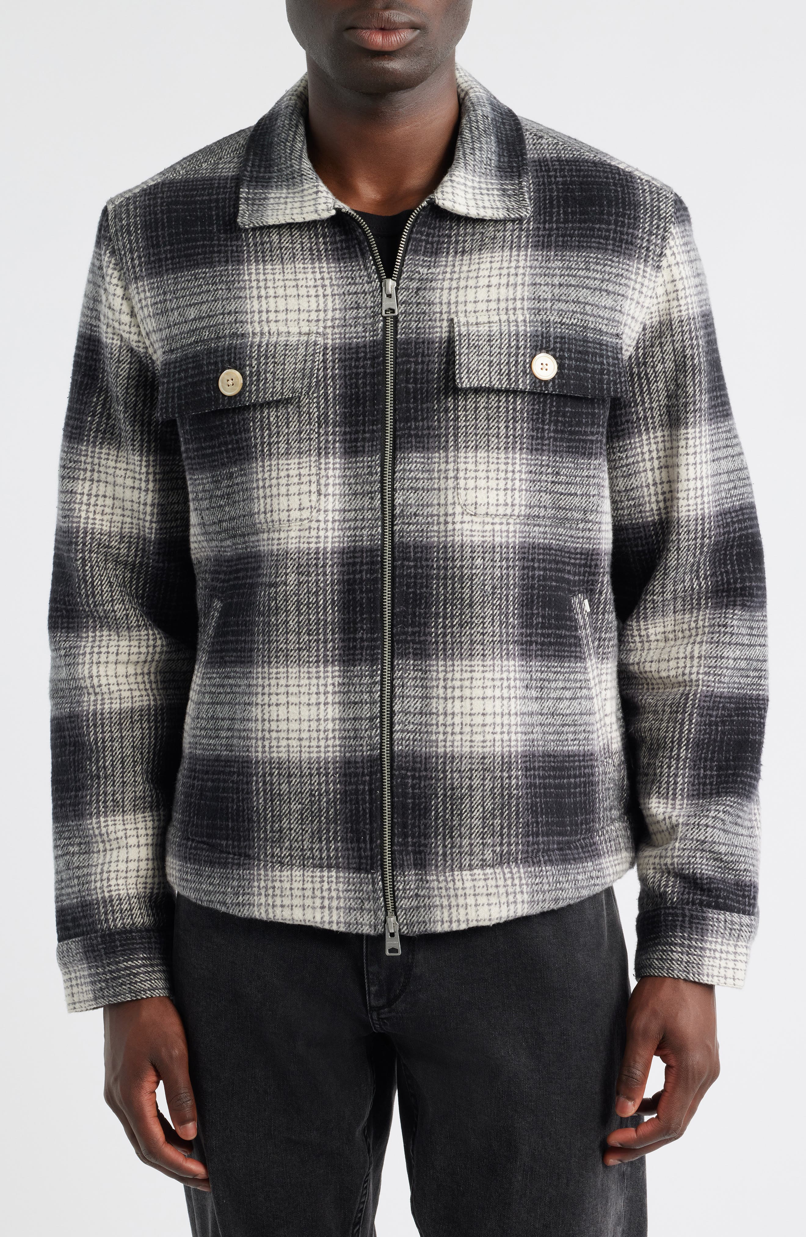 AllSaints Matheson Check Organic Cotton Jacket (Men) | Nordstrom