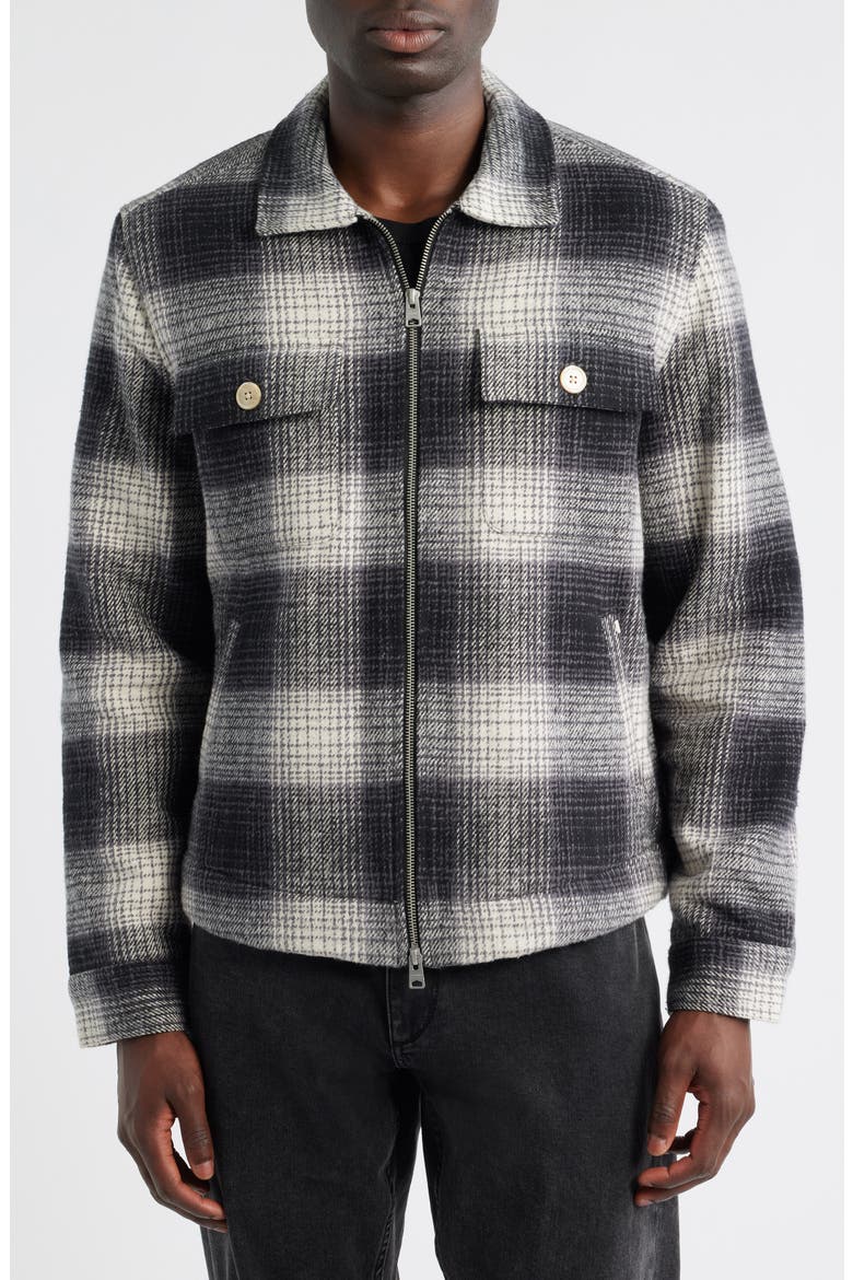 Matheson Check Organic Cotton Jacket, Alternate, color, BLACK/ OFF WHITE