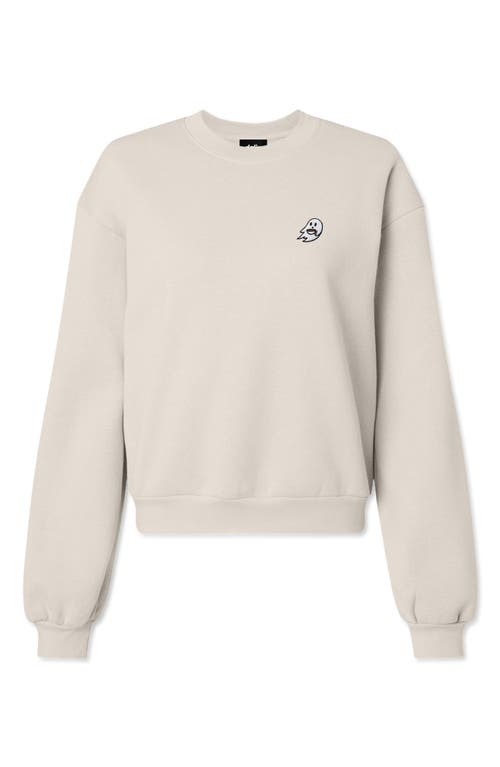 Dalix Spook-a-latte Relaxed Sweatshirt In Bone