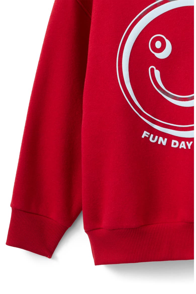 Kid's Sammy Oversize Hoodie, Alternate, color, Heritage Red Ice Blue Fun
