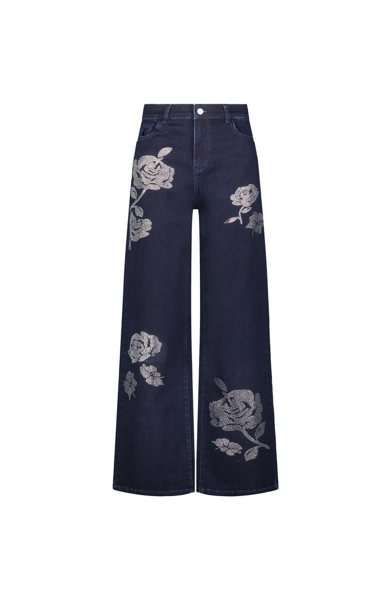 The Noli Shop Kate Crystal Rose Jean, Alternate, color, Indigo