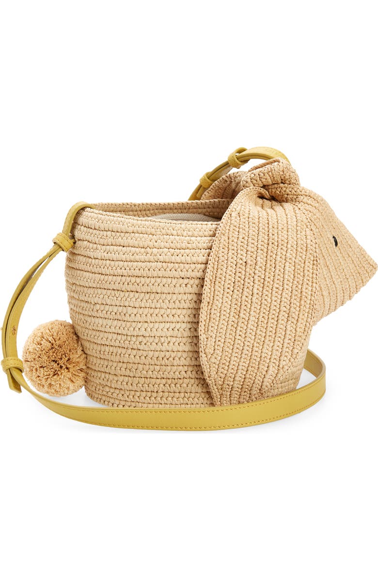 Loewe Year of the Rabbit Raffia Bucket Bag, Alternate, color,