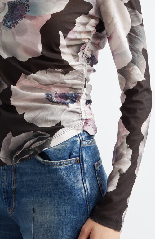 Shop Stine Goya Floral Asymmetric Jersey Top In Nostalgic Anemone