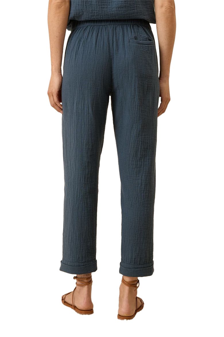 Organic Cotton Coastal Double Gauze Rolled Cuff Pant, Alternate, color, French Navy