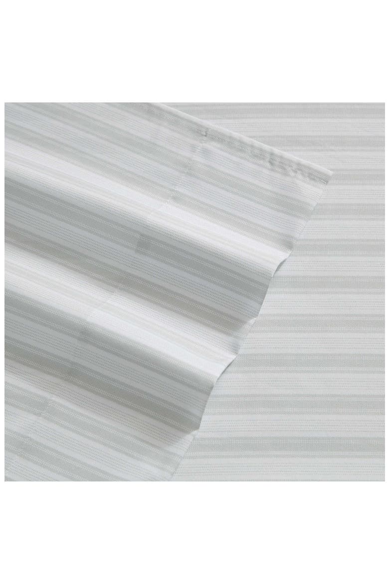 Blooming Stripe Microfiber Sheet Set, Alternate, color, WHITE/ SILVER BLUE